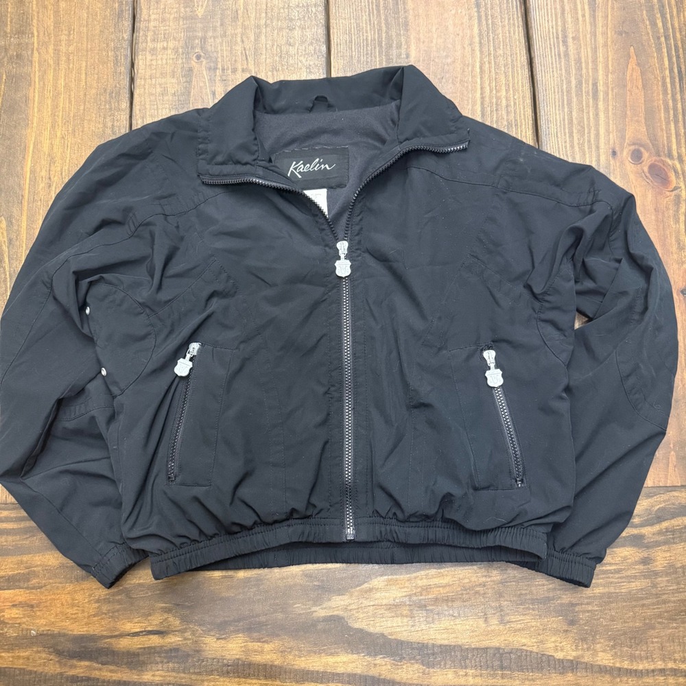 Kaelin‎ Womens Black Zip Up cropped Jacket Style Outerwear KT 700PG XS P